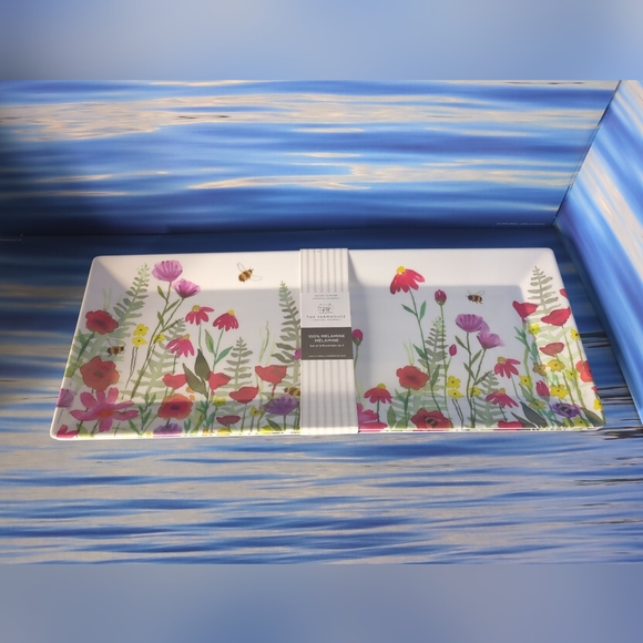 The Farmhouse by Rachel Ashwell Floral Melamine Set Of 2 Serving Platter 19.25'' - Picture 1 of 3